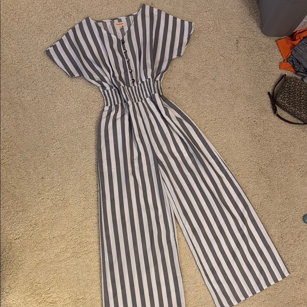 Striped Gray Jumpsuit